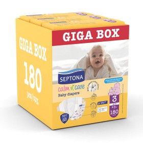 Septona Calm N Care Πάνες Midi No 3 (4-9Kg) 180τμχ (3x60τμχ) GIGA BOX