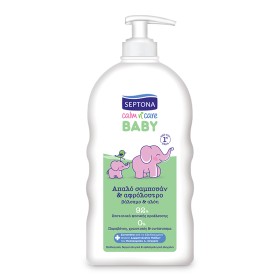 Septona Baby Calm n Care, Απαλό Βρεφικό Σαμπουάν & Αφρόλουτρο Με Βάλσαμο & Αλόη, 500ml