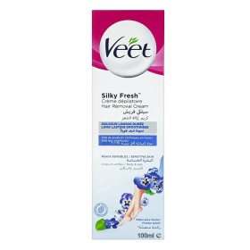 Veet Silky Fresh, Κρέμα Αποτρίχωσης για Σώμα & Πόδια για Ξηρή/ Ευαίσθητη Επιδερμίδα, 100ml