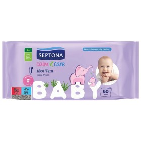 Septona Calm n Care Baby Wipes Aloe, Μωρομάντηλα με Αλόη, 60τμχ