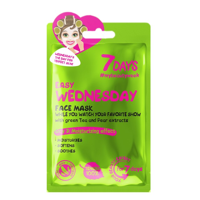 7DAYS Easy Wednesday Sheet Mask, Μάσκα Προσώπου για Ενυδάτωση & Θρέψη, 28g