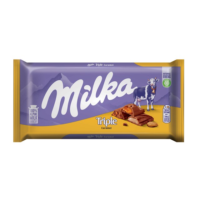 Milka Σοκολάτα Γάλακτος Triple Caramel, 100gr