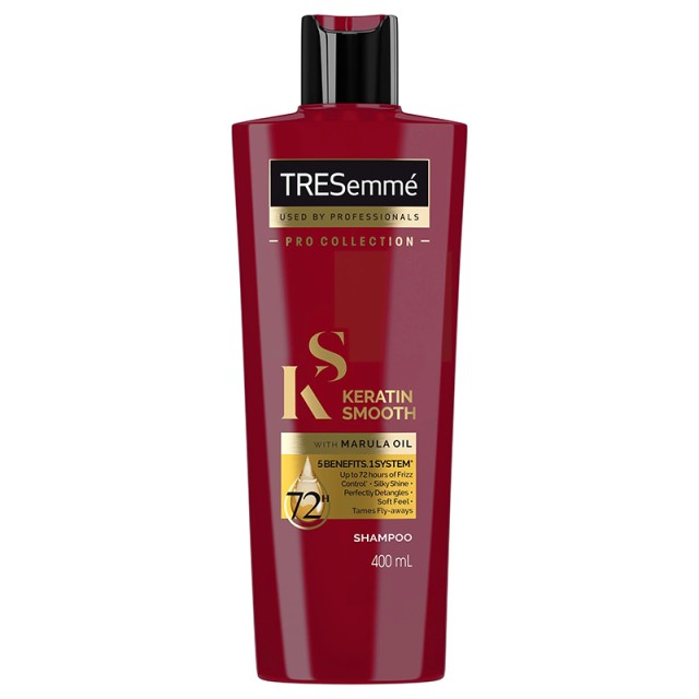 Tresemme Keratin Smooth With Marula Oil, Σαμπουάν με Έλαιο Marula & Κερατίνη για Απαλά, Λεία Μαλλιά που δεν Φριζάρουν, 400ml