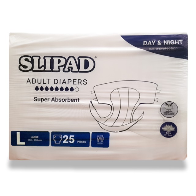 SLIPAD Day & Night Unisex, Ανοικτή Πάνα Ακράτειας Ενηλίκων, Νο Large, 25τεμ.