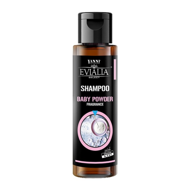 Evialia Shampoo Baby Powder, Σαμπoυάν με Άρωμα Πούδρα & Βιταμίνες A,E & F Travel Size, 100ml