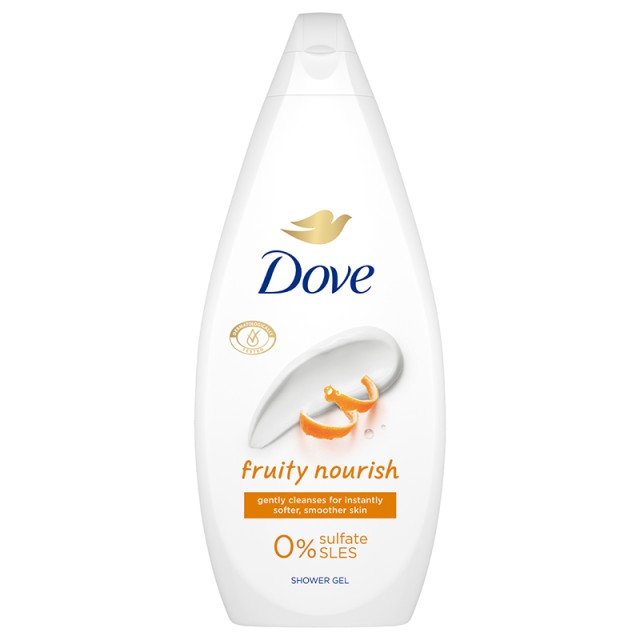 Dove Shower Gel Fruity Nourish, Αφρόλουτρο Fruity Nourish, Χωρίς Θειικά Άλατα, 720ml