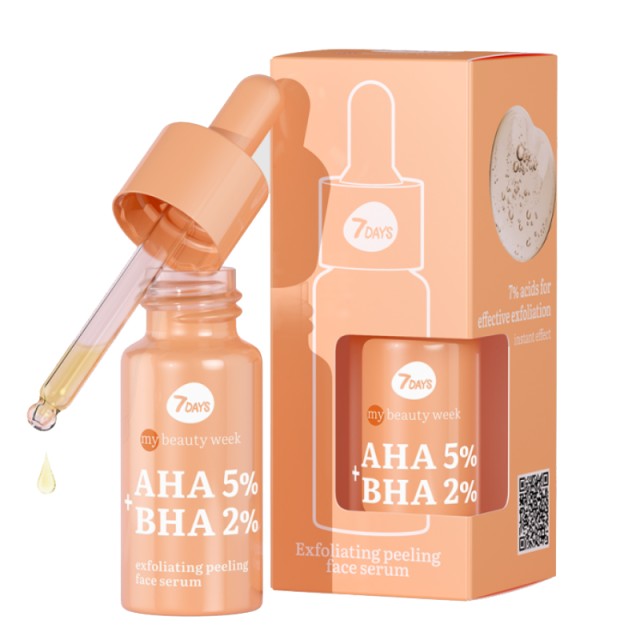 7DAYS MB AHA BHA Exfoliating Peeling Face Serum, Απολεπιστικός ορός προσώπου AHA+BHA πίλινγκ, 20ml