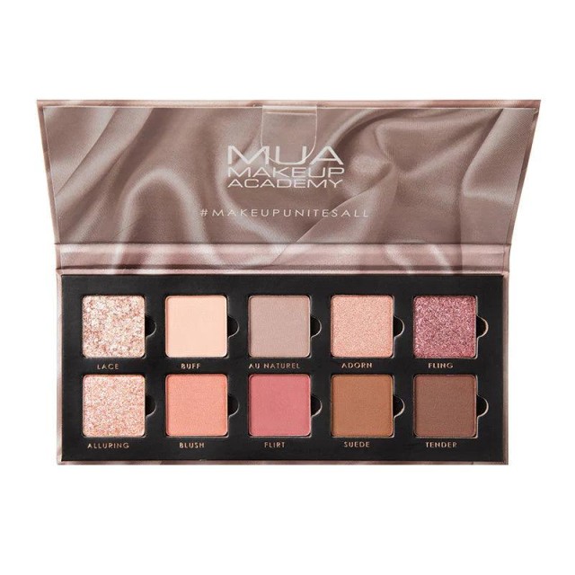 MUA 10 Shade Eye Palette Silk Nudes, Παλέτα Σκιών, 11gr