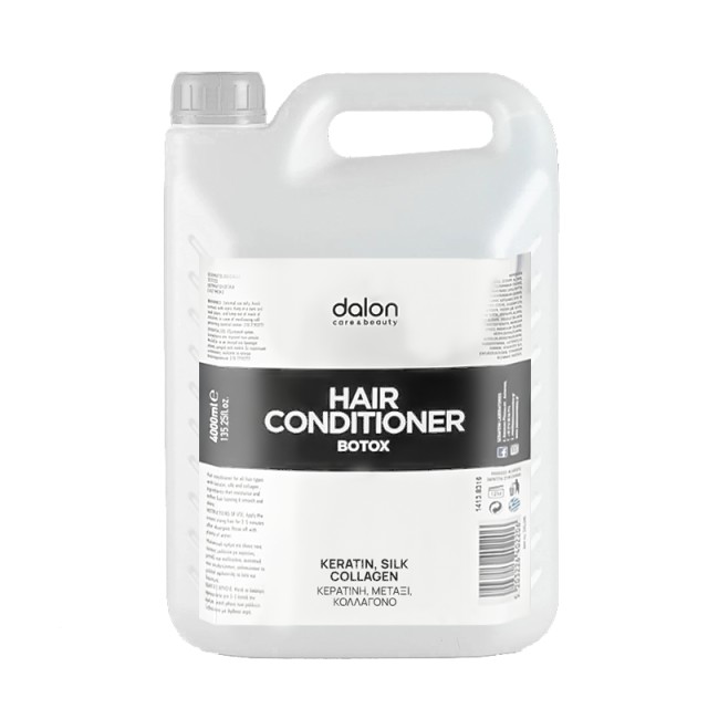Dalon Botox Hair Conditioner, Μαλακτική Κρέμα Αναδόμησης για Ταλαιπωρημένα Μαλλιά με Κερατίνη, Μετάξι & Κολλαγόνο, 4lt