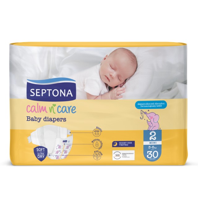 Septona Calm N Care Πάνες  Mini No 2 (3-6Kg) 30τμχ