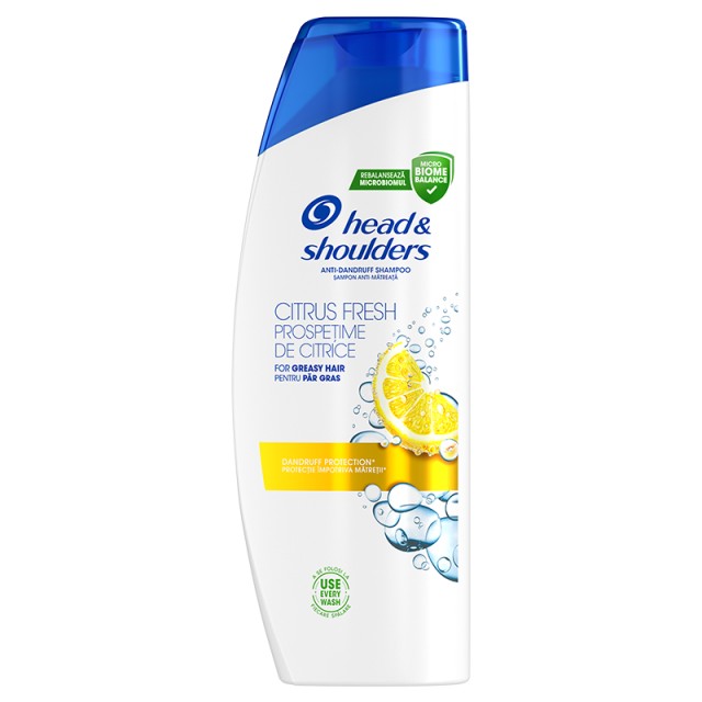 Head & Shoulders Citrus Fresh, Αντιπιτυριδικό Σαμπουάν Έως και 100% Μαλλιά χωρίς Πιτυρίδα, 330ml