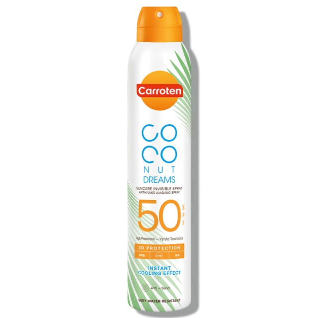 Carroten Coconut Dreams Suncare Invisble Dry Mist SPF50, Αντηλιακό Ξηρό Μist 200ml