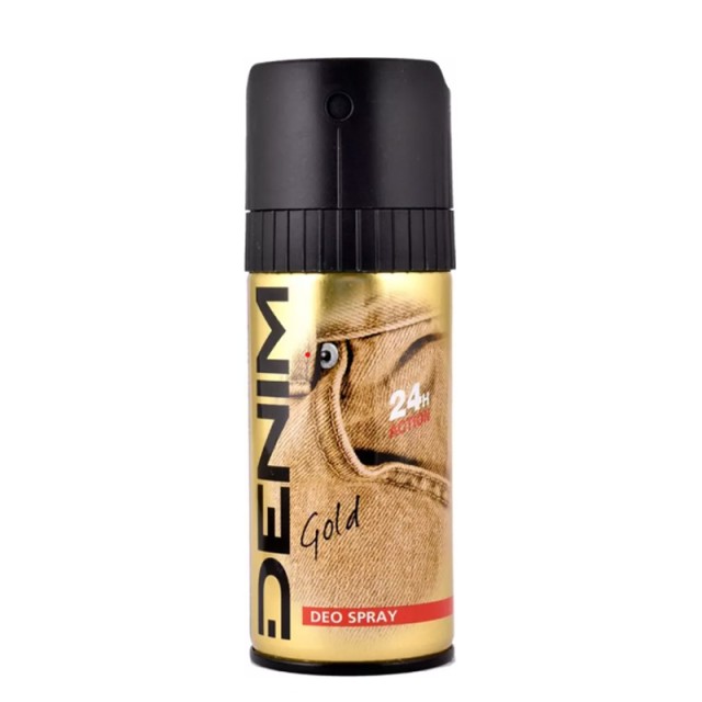 Denim Gold 24H Action Deo Spray, Ανδρικό Αποσμητικό Χωρίς Αλουμίνιο, 150ml