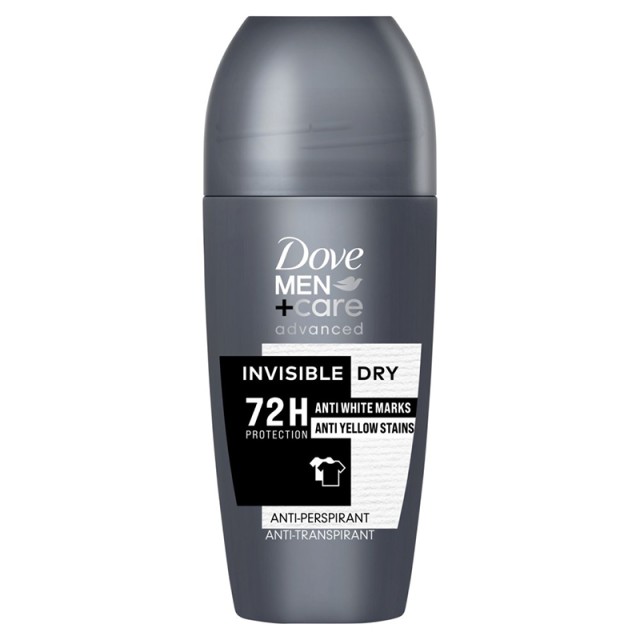 Dove Men Advanced Invisible Dry, Ανδρικό Αποσμητικό Roll-On, 50ml