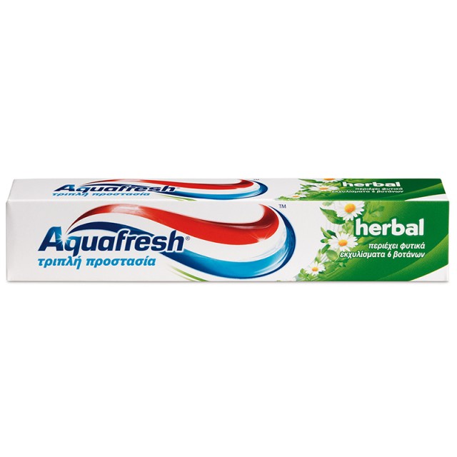 Aquafresh Herbal Triple Protection, Οδοντόκρεμα για Ολοκληρωμένη Προστασία & Αίσθηση Φυσικής Φρεσκάδας, 75ml