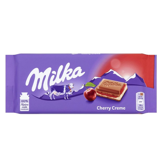 Milka Σοκολάτα Γάλακτος Cream Cherry, 100gr