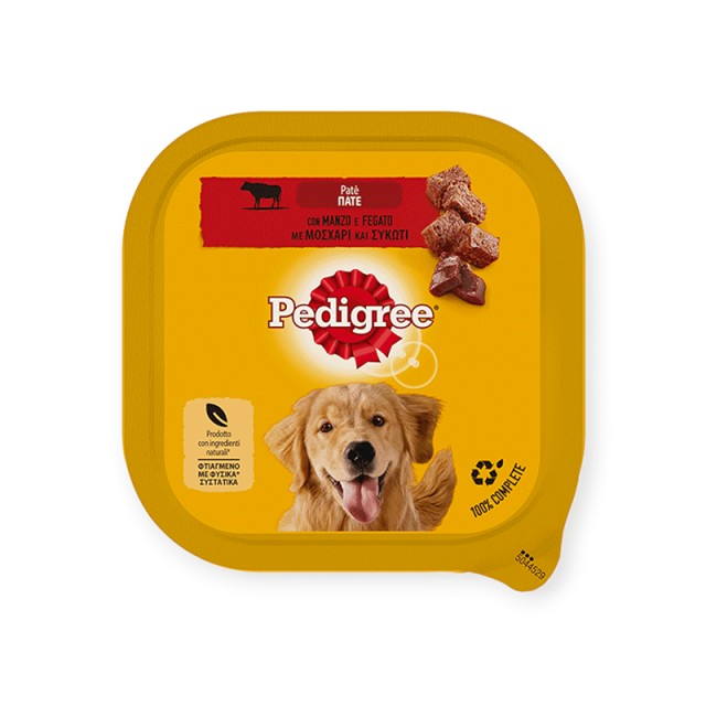 Pedigree Adult Complete Wet Dog Food with Beef & Liver in a Tray, Πλήρης Υγρή Τροφή Σκύλου με Μοσχάρι & Συκώτι σε Δισκάκι, 300g