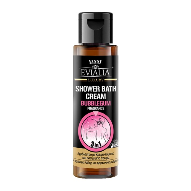 Evialia Shower Bath Cream Bubblegum, Αφρόλουτρο με Κρέμα Σώματος, Τσιχλόφουσκα, Travel Size, 100ml