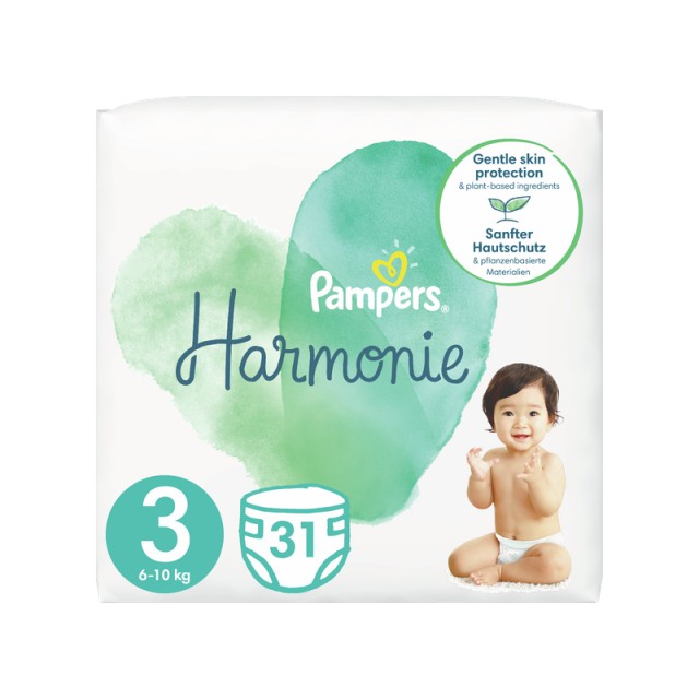 Pampers Harmonie, Βρεφικές Πάνες Νο3 (6-10kg), 31τμχ