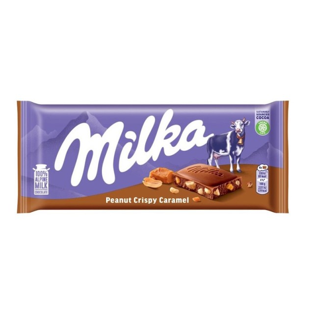 Milka  Σοκολάτα Γάλακτος Peanut Crispy Caramel, 100gr