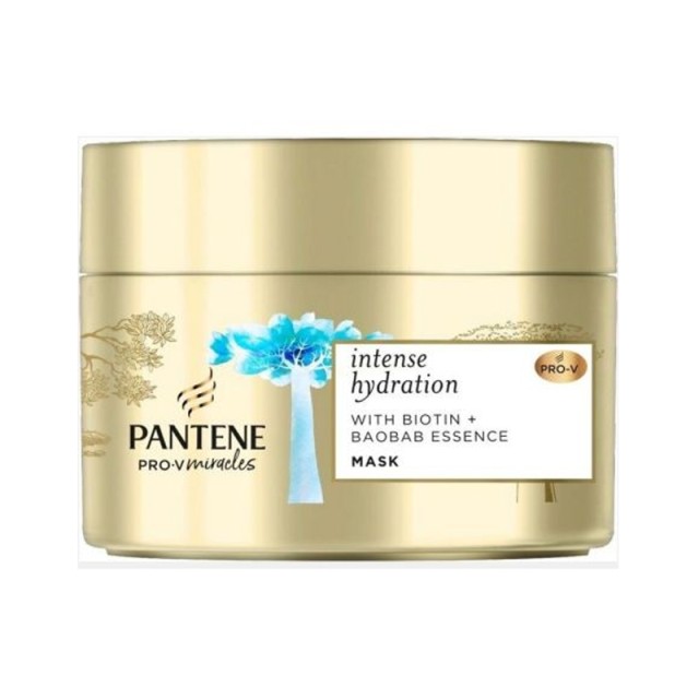 Pantene Pro-V Miracles Intense Hydration Mask, Μάσκα Μαλλιών με Yαλουρονικό Oξύ, Προβιταμίνη Β5 & Εκχύλισμα Βaobab για Βαθιά Ενυδάτωση, 160ml