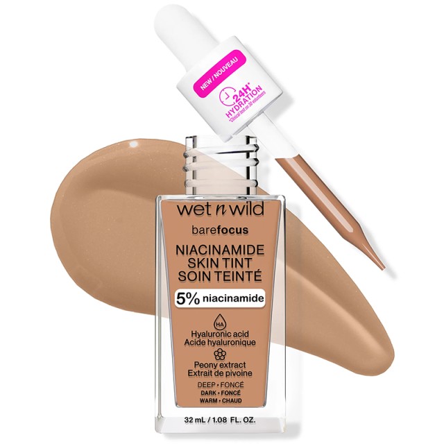 Wet n Wild Bare Focus Niacinamide Skin Tint Deep, 32ml