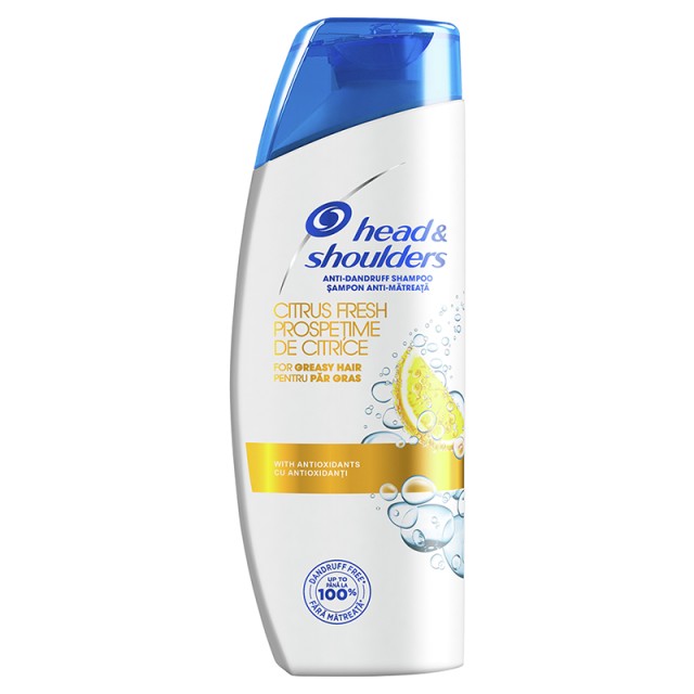 Head & Shoulders Citrus Fresh, Αντιπιτυριδικό Σαμπουάν Έως και 100% Μαλλιά χωρίς Πιτυρίδα, 200ml