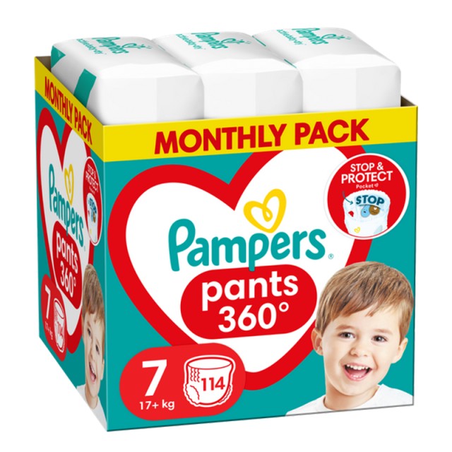 Pampers Pants Πάνα-βρακάκι No7 (17+kg) - 114τμχ MOTNHLY PACK