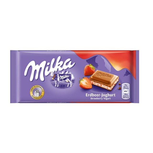 Milka Σοκολάτα Γάλακτος Strawberry Yogurt, 100gr