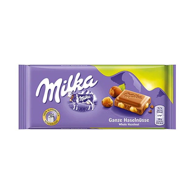 Milka Σοκολάτα Γάλακτος Whole Hazelnut, 100gr