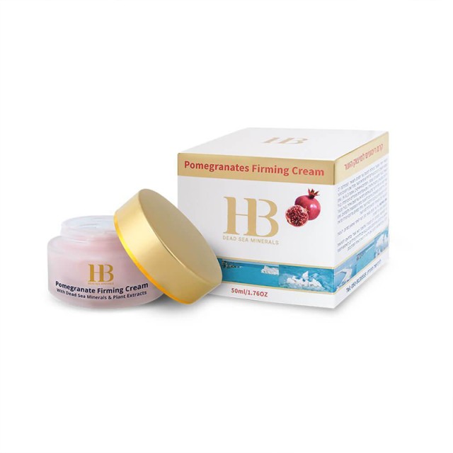 H.B. Pomegranates Firming Cream, Kρέμα Σύσφιξης για το Πρόσωπο και τον Λαιμό με Βιταμίνη Ε, Ωμέγα 3, 6 & 9, Έλαιο Αγριοτριανταφυλλιάς, Έλαιο Αργκάν, Αλόη, Έλαιο Ιπποφαούς, Έλαιο Ροδιού & Μέταλλα της Νεκράς Θάλασσας, 50ml