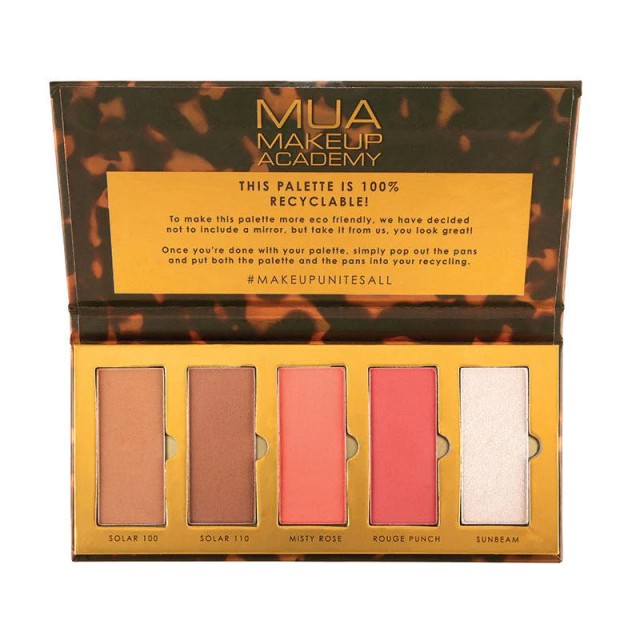 MUA Face Palette Golden Hour, Παλέτα Προσώπου Με Βronzer, Ρουζ  & Ηighlighter