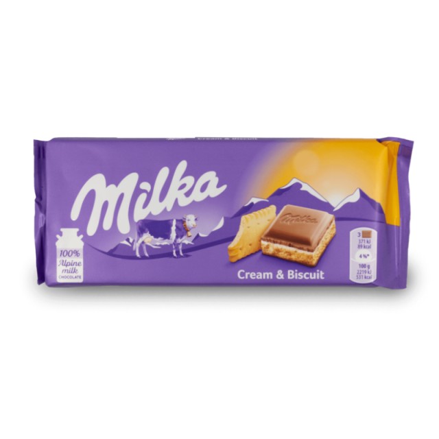 Milka Σοκολάτα Γάλακτος Cream & Biscuit, 100gr