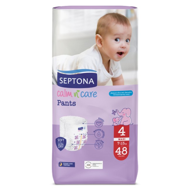 Septona Calm N Care Πάνες-Βρακάκια Maxi No 4 (7-13Kg) 48τμχ