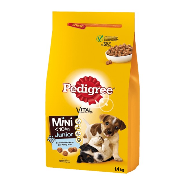 Pedigree Junior Dry Mini Chicken & Rice, Πλήρης Ξηρά Τροφή Mini με Koτόπουλο & Ρύζι, 1.4kg