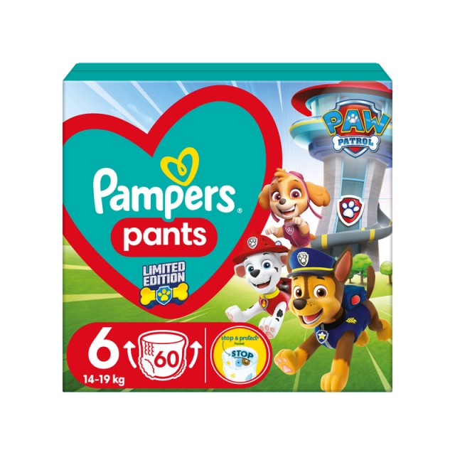 Pampers Pants Paw Patrol Limited Edition Μέγεθος 6 (14kg-19kg) - 60 Πάνες-βρακάκι