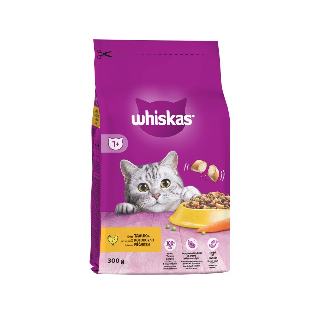 Whiskas Adult, Τροφή για Γάτες Κροκέτες με Κοτόπουλο, 300gr