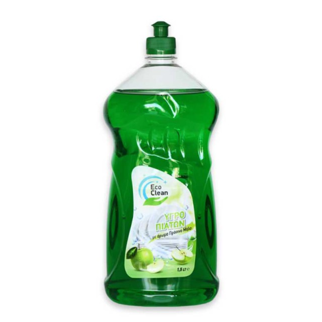 Eco Clean Υγρό Πιάτων Πράσινο Μήλο, 1,5lt