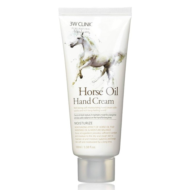 3W Clinic Horse Oil Hand Cream, Ενυδατική & Θρεπτική Κρέμα Χεριών κατά της Ξηρότητας με Horse Oil  & βιταμίνη Ε, 100ml
