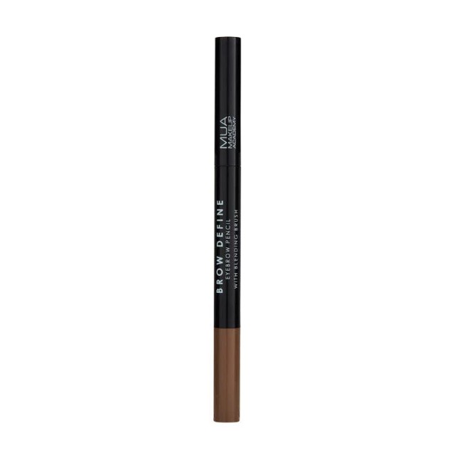 MUA Brow Pencil  & Blending Brush, Mid Brown, Μολύβι Φρυδιών Με Βουρτσάκι