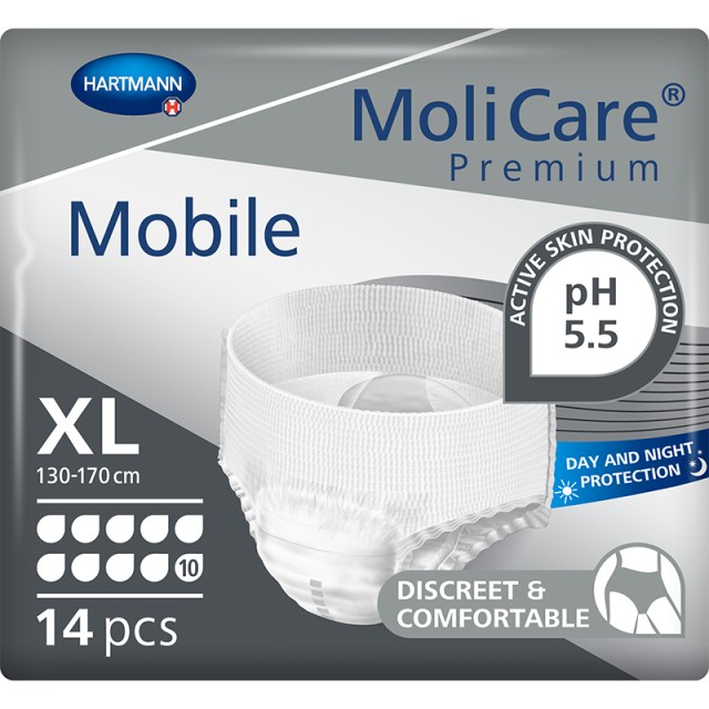 Hartmann MoliCare Premium Mobile 10 Drops, Εσώρουχα Ακράτειας Ενηλίκων Νύχτας, Xtra Large, 14τμχ