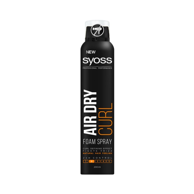 Syoss Air Dry Curl Foam Spray, Αφρός Μαλλιών, 200ml