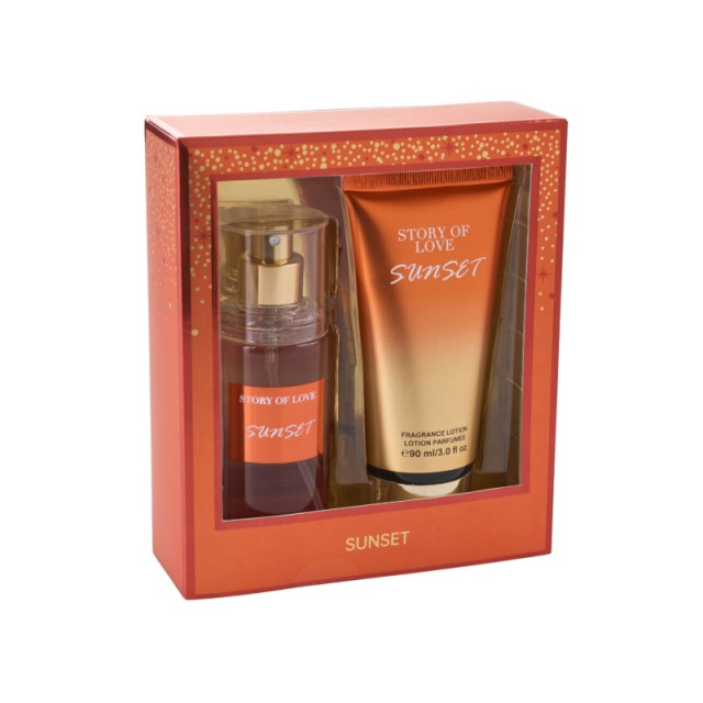 Story Of Love Set Gift Sunset Body Mist 88ml & Body Lotion 90ml