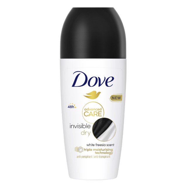 Dove Advanced Care Invisible Dry, Γυναικείο Αποσμητικό Roll-On, 50ml