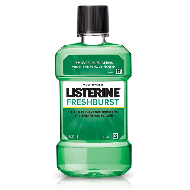 Listerine Fresh Burst, Στοματικό Διάλυμα Στοματικό Διάλυμα κατά της Πλάκας και της Κακοσμίας, 500ml