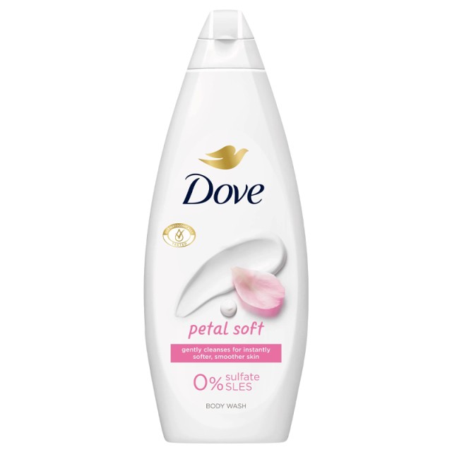 Dove Shower Gel Petal Soft, ΑφρόλουτροPetal Soft, Χωρίς Θειικά Άλατα, 720ml