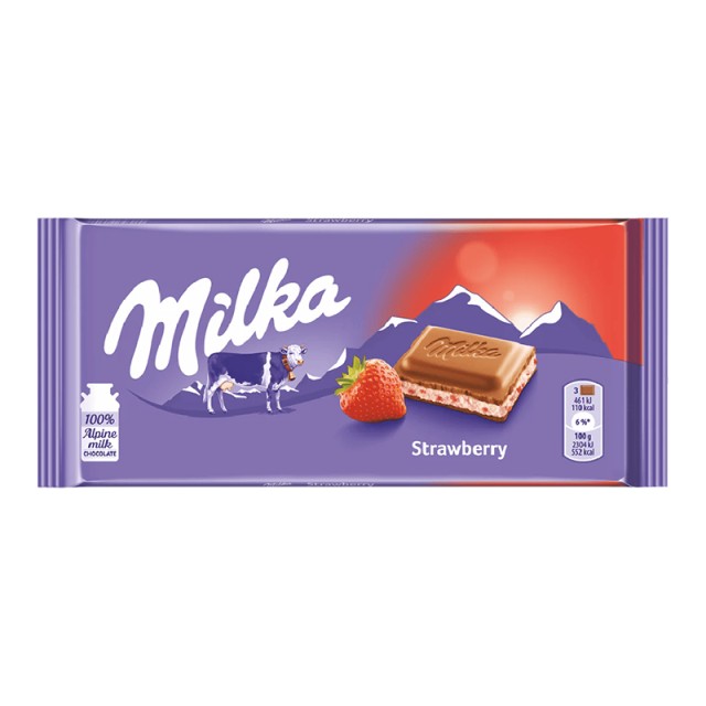 Milka Σοκολάτα Γάλακτος Strawberry, 100gr