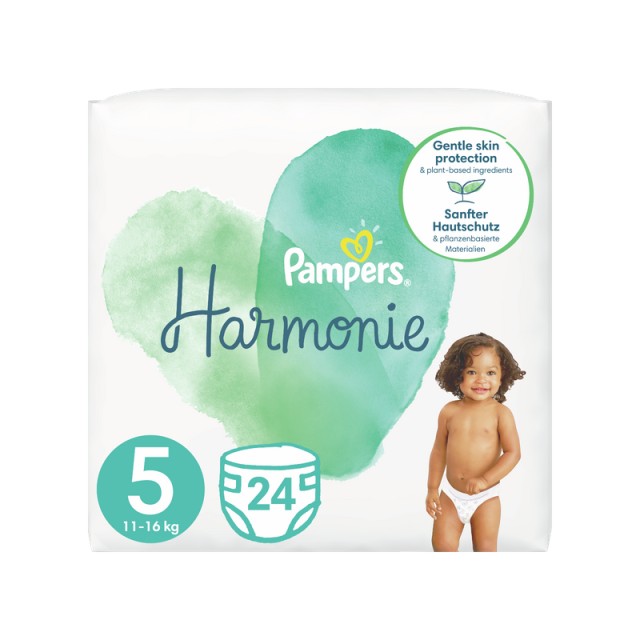 Pampers Harmonie, Βρεφικές Πάνες Νο5 (11kg-18kg), 24τμχ