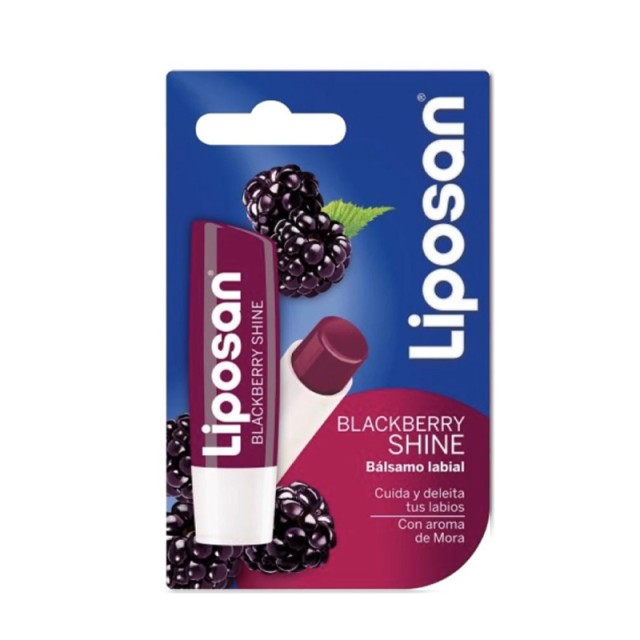 Liposan Blackberry Shine Lip Balm, Περιποιητικό Βάλσαμο Χειλιών Βατόμουρο με Χρώμα για Ενυδάτωση & Θρέψη, 4.8gr