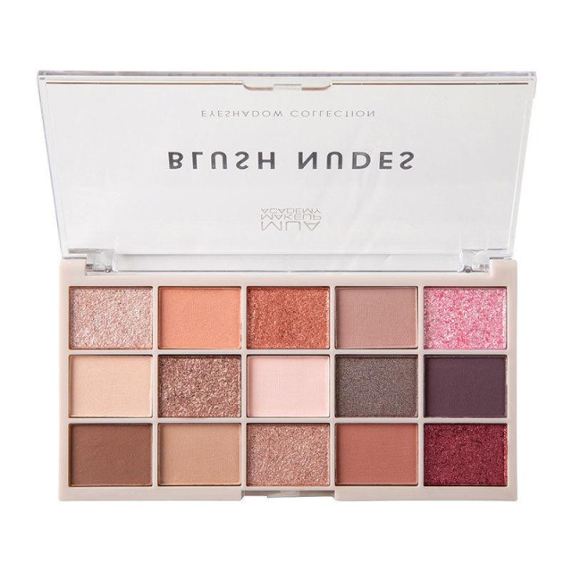 MUA 15 Shade Palette Blush Nudes, Παλέτα Σκιών, 12gr